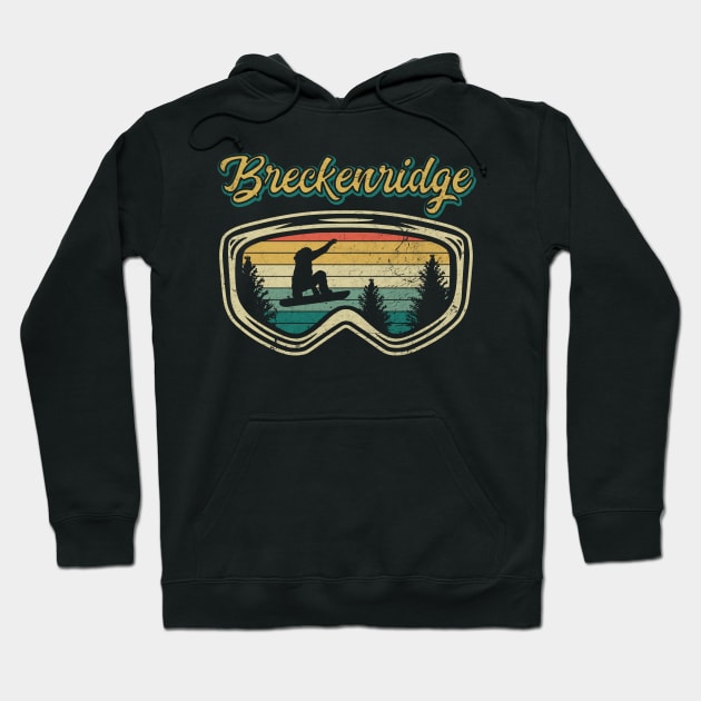 Snowboard Breckenridge Colorado Distressed Goggles Big Air Hoodie by markz66